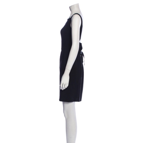 Moschino Vintage 2000s Y2K Square Neck Open Back Black Sheath Mini Dress EUC 4 - Picture 2 of 12